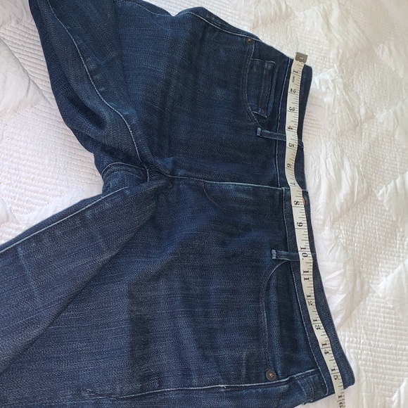 EARNEST SEWN Harlan.93B Cigarette Leg Jeans Uneven Hem Dark Wash Boho Y2K 28 - Picture 8 of 10